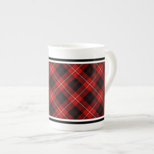 Cunningham Family Tartan Red and Black Plaid Bone China Mug