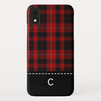 Cunningham Plaid Monogrammed iPhone XR Case