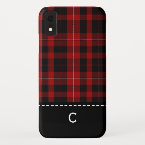 Cunningham Plaid Monogrammed iPhone XR Case