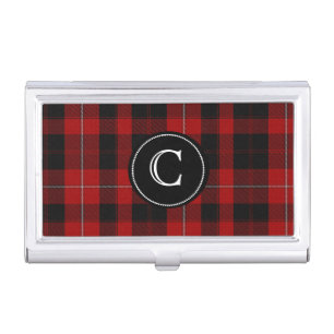 Cunningham Tartan Plaid Monogram Case For Business Cards
