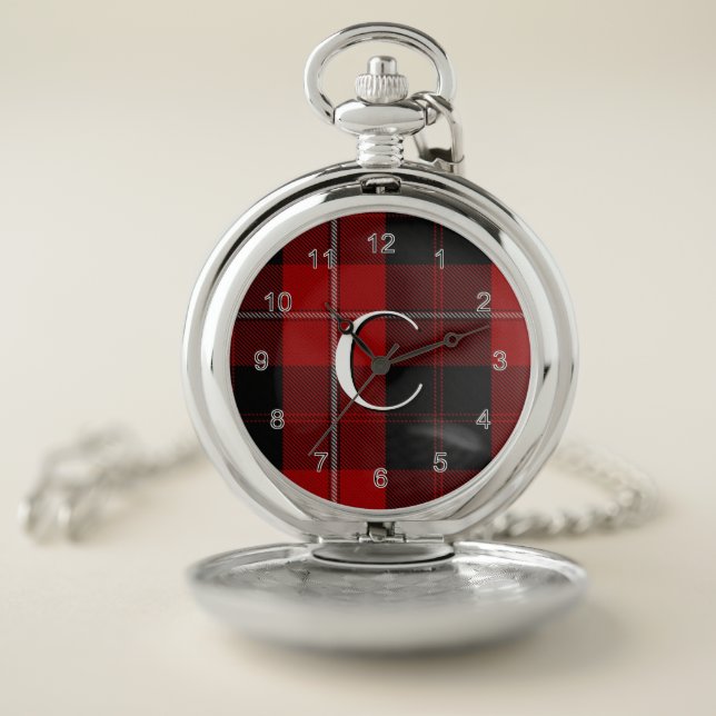 Cunningham Tartan Plaid Pocket Watch (Inside)