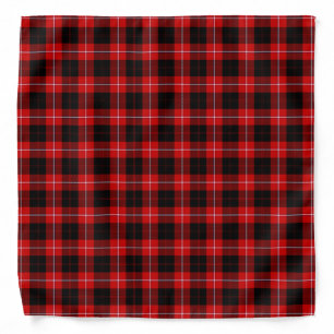 Cunningham Tartan Red Black Plaid Bandana