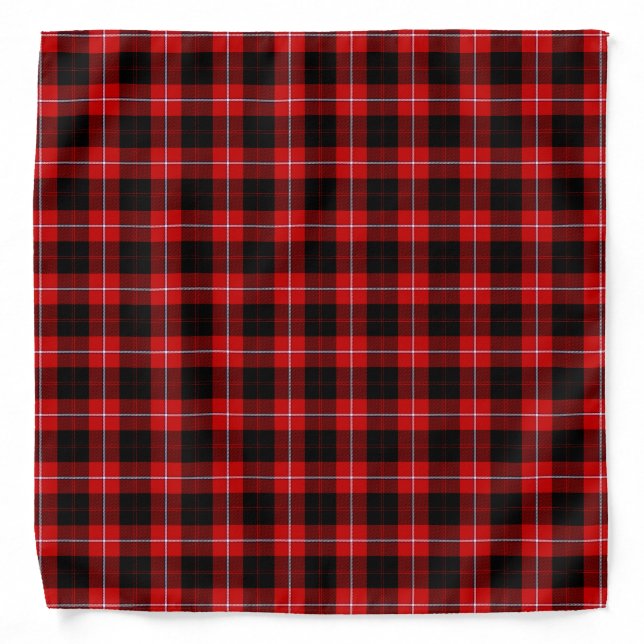 Cunningham Tartan Red Black Plaid Bandana (Front)
