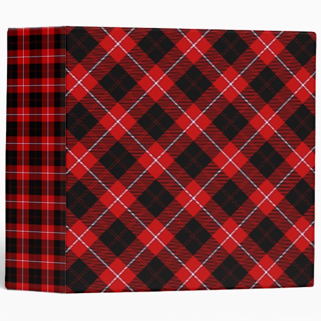 Cunningham Tartan Red Black Plaid Binder (Front/Spine)