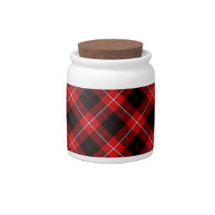 Cunningham Tartan Red Black Plaid Candy Jar