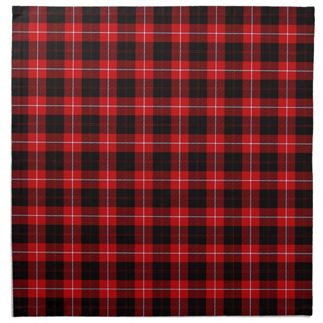 Cunningham Tartan Red Black Plaid Cloth Napkin (Front)
