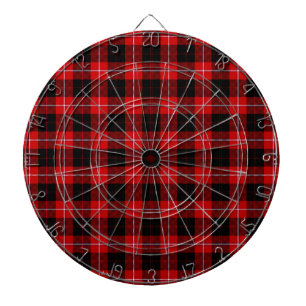 Cunningham Tartan Red Black Plaid Dart Board