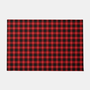 Cunningham Tartan Red Black Plaid Doormat