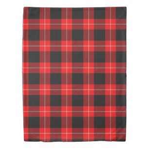 Cunningham Tartan Red Black Plaid Duvet Cover