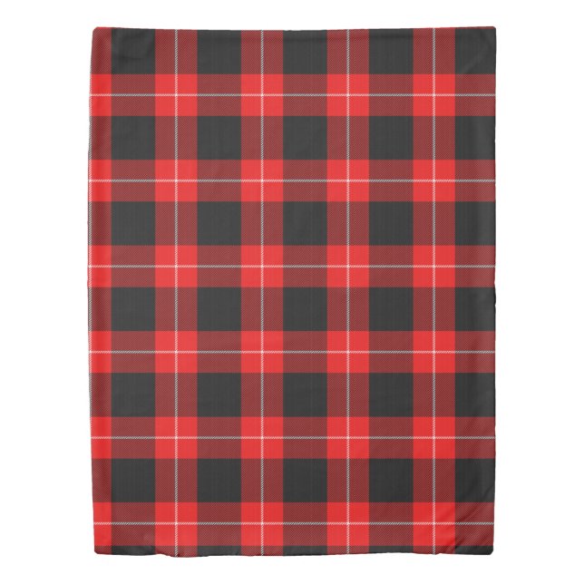 Cunningham Tartan Red Black Plaid Duvet Cover (Front)