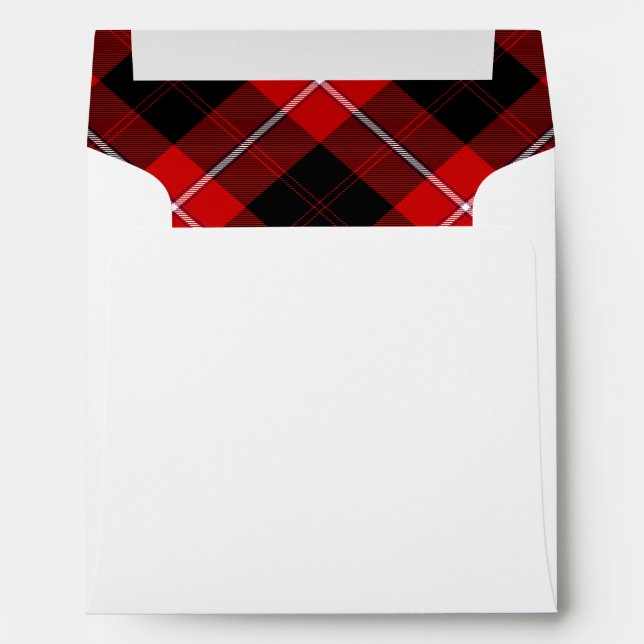 Cunningham Tartan Red Black Plaid Envelope (Back (Bottom))
