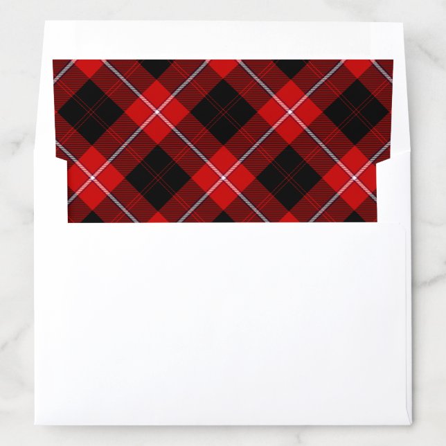 Cunningham Tartan Red Black Plaid Envelope Liner (In Envelope)