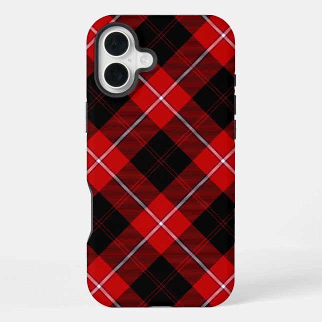 Cunningham Tartan Red Black Plaid iPhone Case (Back)