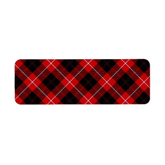 Cunningham Tartan Red Black Plaid Label (Front)