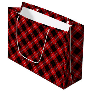 Cunningham Tartan Red Black Plaid Large Gift Bag
