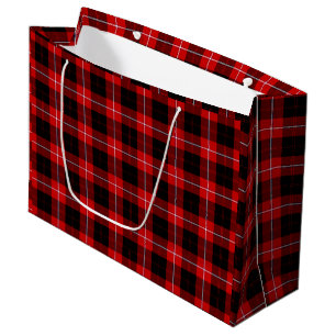Cunningham Tartan Red Black Plaid Large Gift Bag