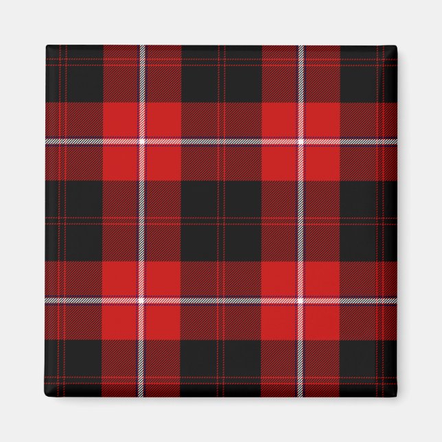 Cunningham Tartan Red Black Plaid Magnet (Front)