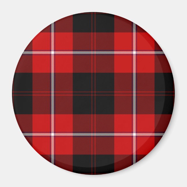 Cunningham Tartan Red Black Plaid Magnet (Front)