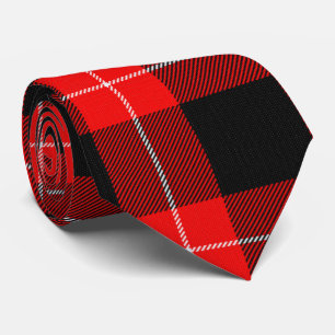 Cunningham Tartan Red Black Plaid Neck Tie