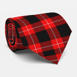 Cunningham Tartan Red Black Plaid Neck Tie