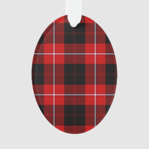 Cunningham Tartan Red Black Plaid Ornament