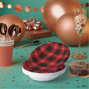 Cunningham Tartan Red Black Plaid Paper Bowls