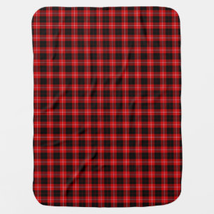 Cunningham Tartan Red Black Plaid Receiving Blanket