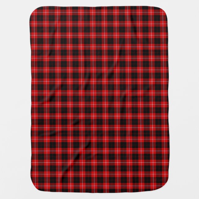 Cunningham Tartan Red Black Plaid Receiving Blanket (Front)