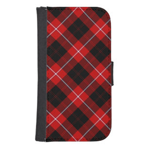 Cunningham Tartan Red Black Plaid Galaxy S4 Wallet Case