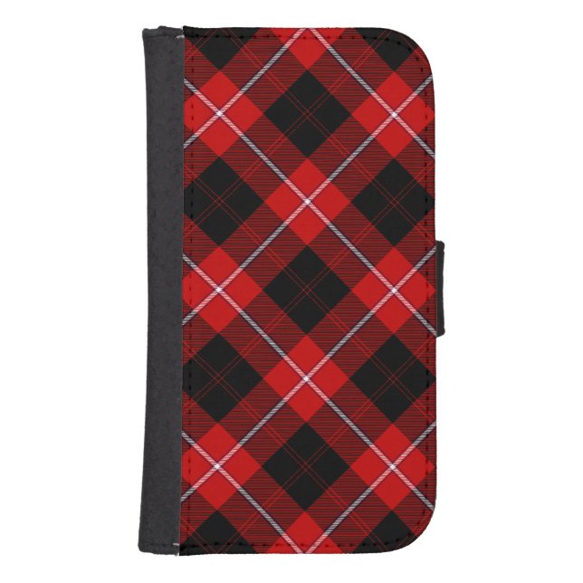 Cunningham Tartan Red Black Plaid Samsung Galaxy Wallet Case (Front)