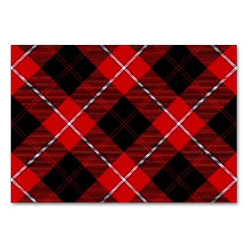 Cunningham Tartan Red Black Plaid Table Number