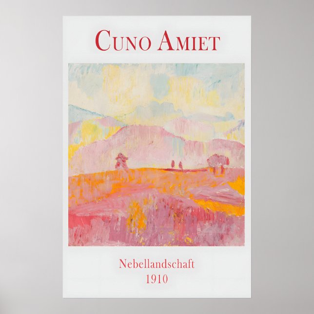 Cuno Amiet Pink Landscape Painting Pastel Poster (Front)