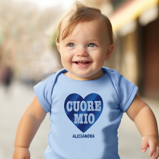 Cuore Mio Blue Baby Bodysuit (Cuore Mio (Italian for "My Heart") Blue Baby Bodysuit)