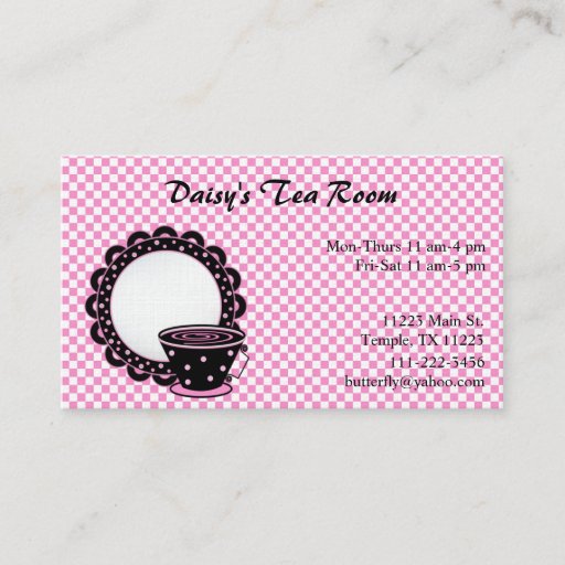 Customizable Cup and Saucer Tea and Coffee Business Card