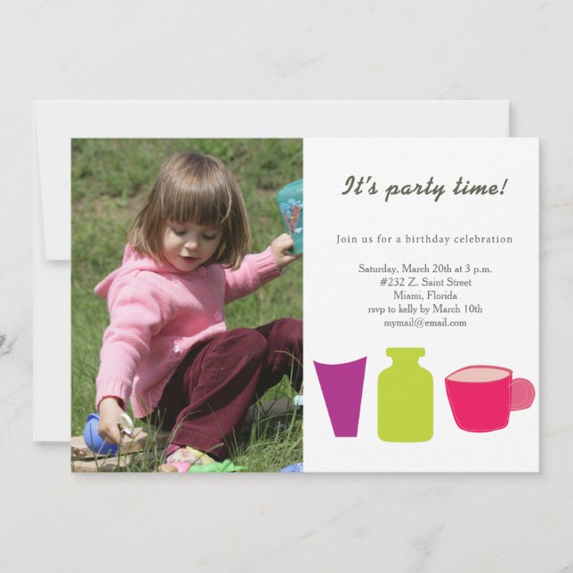 cup, bottle and glass invitation (Front)