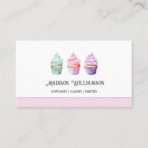 Cup Cake Bakery  Baker Chef Catering OR Code  Business Card