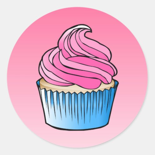 Cup Cake Classic Round Sticker