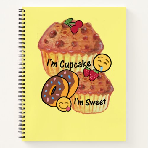 Cup cake with donuts  notebook