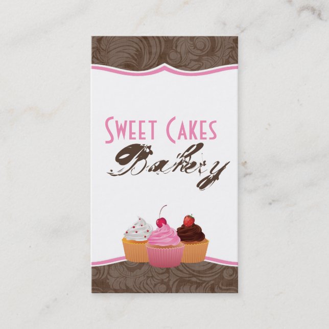 Cup Cakes Bakery Sweet Treats Business Card (Front)