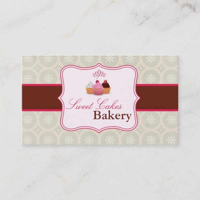 Cup Cakes Bakery Sweet Treats Business Card (Front)