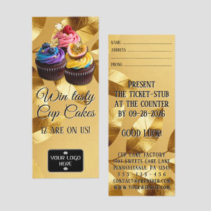 Cup Cakes with golden decoration 4 Raffle Tickets