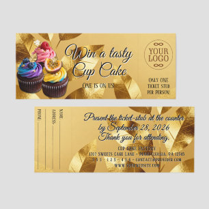 Cup Cakes with golden decoration 4 Raffle Tickets