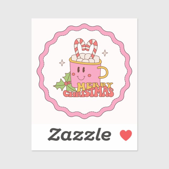 Cup  Candles Merry Christmas Sticker (Sheet)