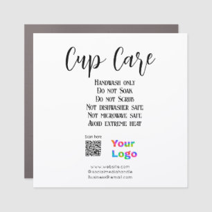Cup care instructions add business name logo detai car magnet