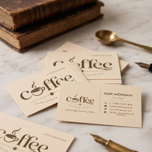 Cup Coffee Shop Business Card modern minimalist