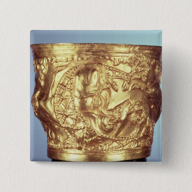 Cup, found in the royal tomb of Vaphio Pinback Button (Front)