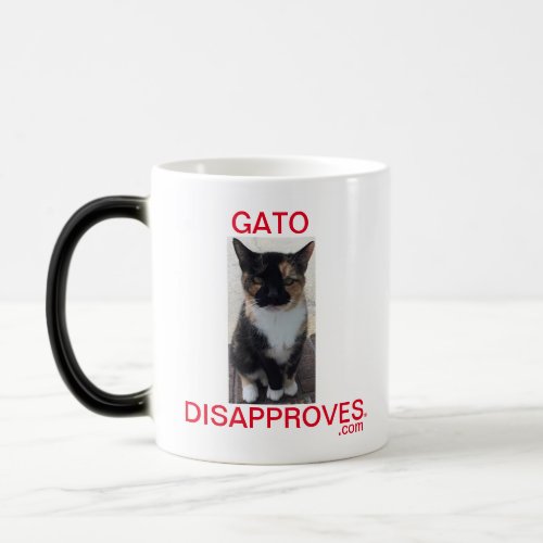 Cup morphing Gato Disapproves Magic Mug