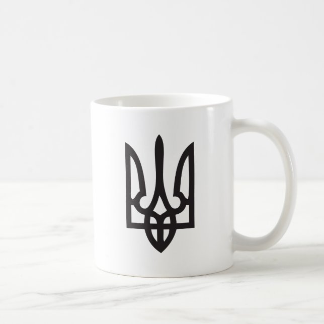 Cup / Mug with Ukrainian Trydent (Trident, Tryzub) (Right)