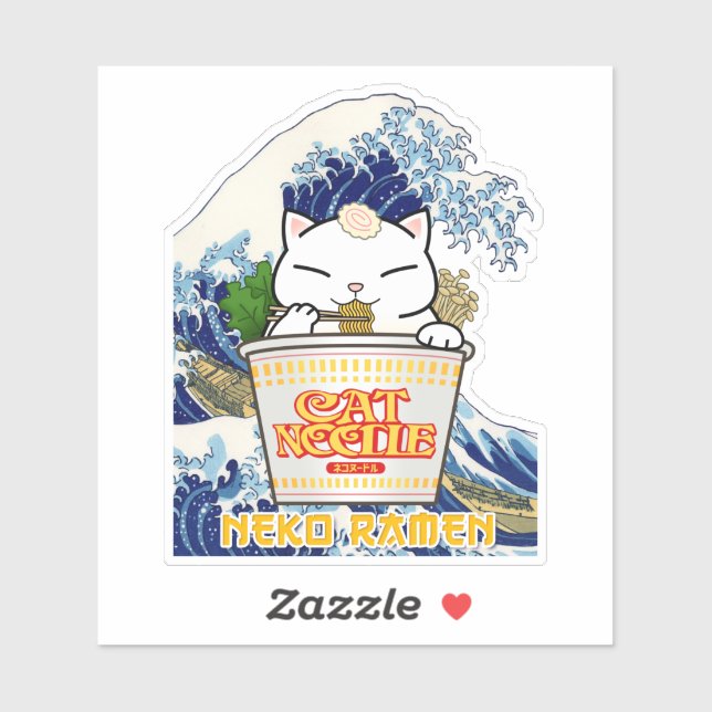 Cup Noodle Ramen Cat Sticker (Sheet)