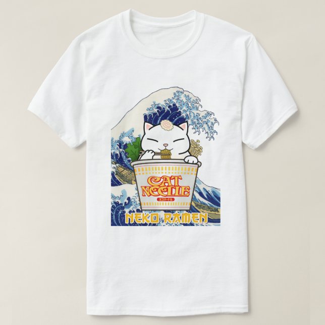 Cup Noodle Ramen Cat T-Shirt (Design Front)